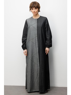 Micca İnce Özel Hafif Denim(%100 pamuk) Nervur Detaylı Konforlu Spor ve Zamansız Ferace-Siyah