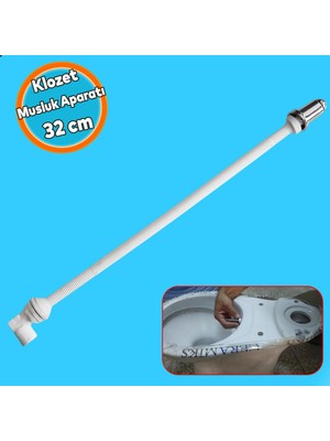 Nzb Klozet Tuvalet Taharet Çubuğu Uzun 32 cm Plastik Borulu Ayarlanabilir Kısaltılabilir U Tipli Montaj