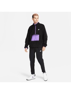 Nike Club Fleece Anorak Yarım Fermuarlı Erkek Siyah Sweatshirt DQ4880-010
