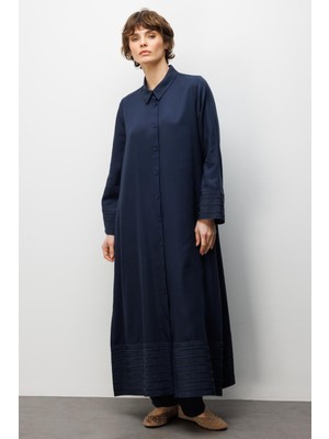 Micca %100 Doğal LyoCEL ile Dökümlü Soft Hissiyat ve Elişi Bant Detaylı Ferace-Laci