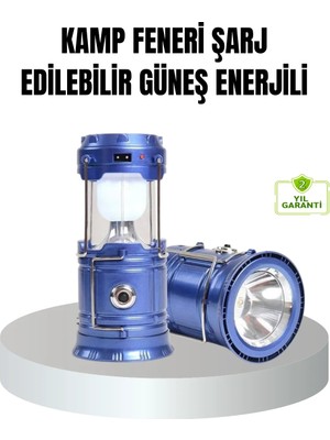 Argesco Mühendislik Güneş Enerjili Kamp Lambası Şarjlı Taşınabilir Kompakt Açık Hava Işığı