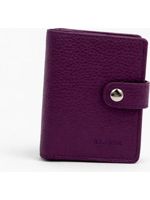 Grande Mekanizmalı Cüzdan Hakiki Deri Mürdüm 789