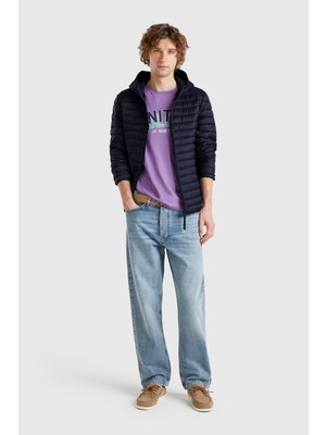 United Colors Of Benetton Lacivert Erkek Erk_regular Fit Kapüşonlu Puffer Mont Model Kodu: ( 2TWDUN06I016)