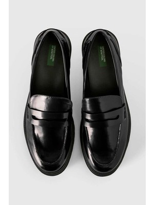 United Colors Of Benetton Siyah Kadın / Kız Bn_suni Deri Loafer Makosen Ayakkabı Model Kodu: ( 8E1EDD01Z700)