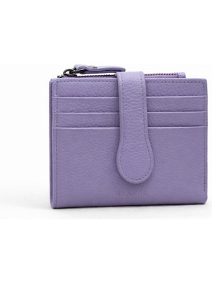 Grande Hakiki Deri Kadın Cüzdan Leylak 2816