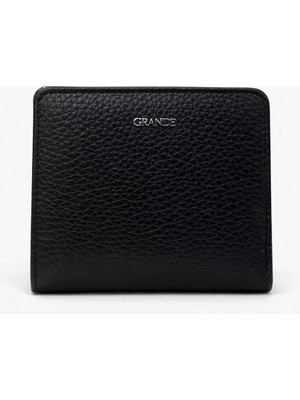 Grande Hakiki Deri Kadın Cüzdan Siyah 2830