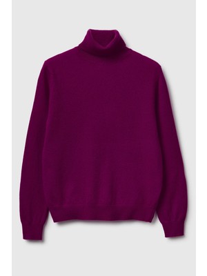 United Colors Of Benetton Mürdüm Kadın / Kız Bn_dik Yaka %100 Merino Kazak Model Kodu: ( 1002D234820R)