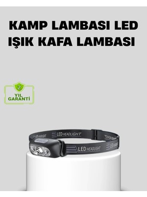 Argesco Mühendislik Şarjlı LED Kafa Feneri | 4 Modlu Akıllı Sensörlü Far | Su Geçirmez Ipx5 Kamp ve Balıkçı Lambası