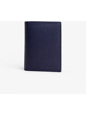 Louisiana Polo Grande Hakiki Deri Erkek Cüzdan Lacivert 1411