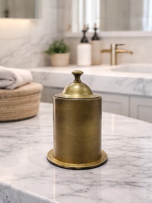 Hızır Antik Pirinç Pamukluk, Ağır Pirinç, Dekoratif & Lüks Banyo Aksesuarı