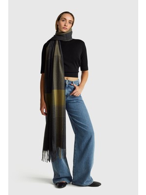 United Colors Of Benetton Siyah Kadın / Kız KDN_%100 Yün Bisiklet Yaka Kısa Kollu Kazak Model Kodu: ( 11AHD10E6700)