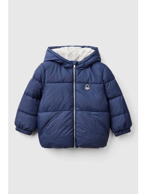 United Colors Of Benetton Lacivert Erkek Ek_sol Göğsü Logo Yamalı Önü Cep Detaylı Fermuarlı Mont Model Kodu: ( 2WU0GN035252)