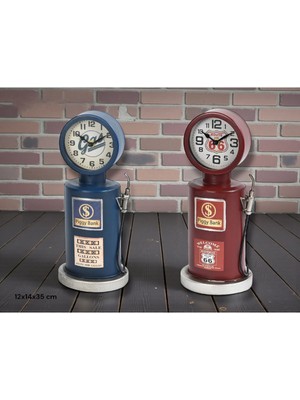 Bsre Masaüstü Saati - Retro Benzin Pompası Figürlü