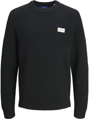 Jack & Jones Black Erkek Jorportland Badge Knıt Crew Neck Model Kodu: ( 12262028BLACK)