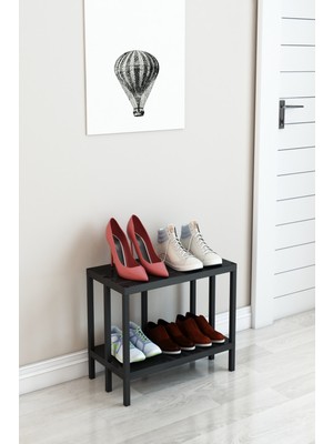 Dekozum 2 Katlı Plastik Ayakkabılık, Plastik Ayakkabı Organizeri, Plastik 2 Katlı Ayakkabılık