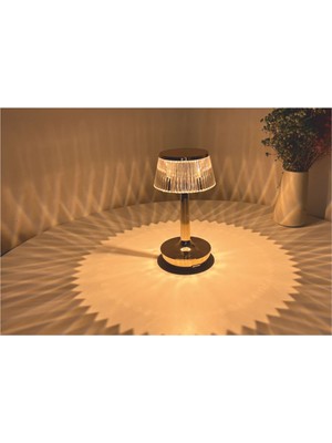 Helios Opto HS-8134 Elegance Serisi Kristal Tasarım Dokunmatik Şarjlı Masa Lambası – 3 Renk Işık