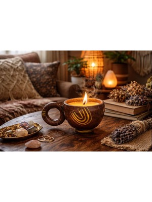 Cogo Seramik Seramik El Yapımı Ritüel / Şamanik Mum