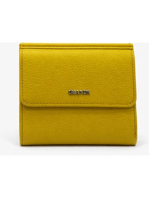 Louisiana Polo Grande Hakiki Deri Kadın Cüzdan Sari 2765