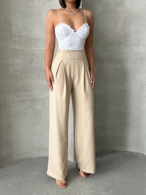 Etiler Collection Pileli Keten Pantolon S255046