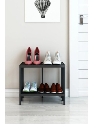 Dekozum 2 Katlı Plastik Ayakkabılık, Plastik Ayakkabı Organizeri, Plastik 2 Katlı Ayakkabılık