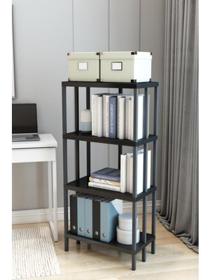 Dekozum Scaffale 4 Banyo Rafı, Plastik Kitaplık, 4 Raflı Organizer, Banyo Rafı, Bahçe Balkon Organizeri
