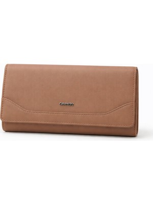 Louisiana Polo Grande Hakiki Deri Kadın Cüzdan Gül Kurusu 2664