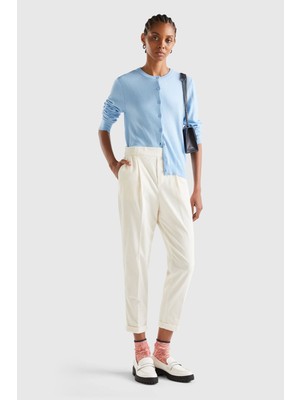 United Colors Of Benetton Ekru Kadın / Kız Bn_beli Lastikli Kadife Pantolon Model Kodu: ( 4HA2556K4EKRU)