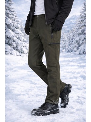 Vatan Tekstil Içi Polarlı Kışlık Ithal Softshell Rüzgar Geçirmez Su Itici Kumaş Erkek Pantolon