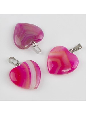 İlk El Grup Ieg™ Akik Kalpli Doğaltaş Kolye Ucu