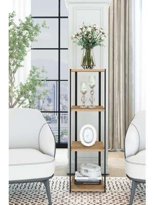 Dekozum Salon Dekoratif Raf Sehpa Kitaplık Çok Amaçlı Raf