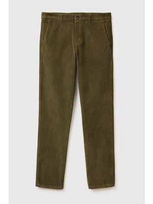 United Colors Of Benetton Yeşil Erkek Erk_pamuk Karışımlı Arkası Biyeli Cepli Dar Kesim Kadife Pantolon Model Kodu: ( 41ULUF04Z87V)