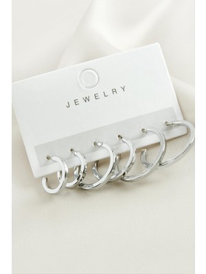 Marsilyan 6 Adet Ezme Trend Halka Küpe 1,5-2-2,5 cm