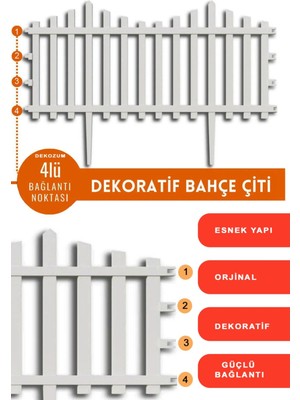 Dekozum Dekoratif Bahçe Çiti, Plastik Çit, Peyzaj Çiti, Modern Bahçe Çiti 1 Adet (59CM) 39X59CM