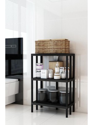Dekozum Scaffale 3 Banyo Rafı, Plastik Kitaplık, 3 Raflı Organizer, Banyo Rafı, Bahçe Balkon Organizeri