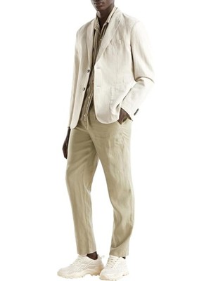 United Colors Of Benetton Kahverengi Erkek ERK_%100 Keten Beli Ipli Pantolon Model Kodu: ( 4AGHUF00MKAHVERENGİ)