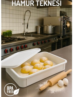 Gastroplast (Pp) Kırılmaz Hamur Teknesi ,Hamur Pasası ,Pizza Hamur Kabı & Kapağı – Restoran, Otel, Fırın ve Pizzacılar Için - Dayanıklı Hamur Saklama Teknesi
