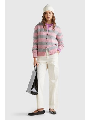 United Colors Of Benetton Ekru Kadın / Kız Bn_pamuk Karışımlı Arkası Lastikli Cepli Geniş Paça Kadife Pantolon Model Kodu: ( 4HA2DF07I0R2)