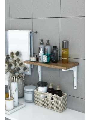 Dekozum Tekli Dekoratif Duvar Rafı, Kitaplık ve Organizer, Banyo, Mutfak, Balkon