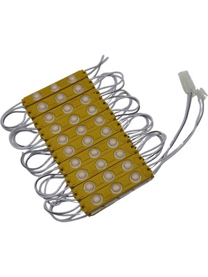 Powerr Led Aydınlatma 20 Adet 220 Volt 2 Watt 3 Lensli Sarı - Amber 2835 Smd LED Modül IP65