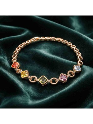 Noshnosh 14K Gold Xuping Vip Kuyumcu Model Zirkon Taşlı Bileklik