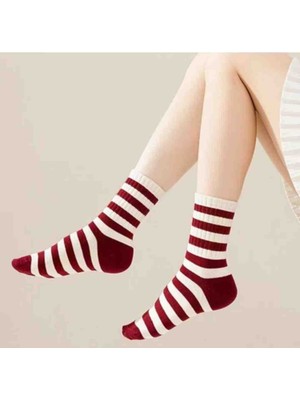 Leovia 3 Lü Fiyonk Desenli Bordo Kolej Çorabı