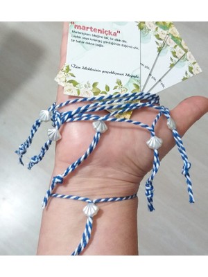 Funny Takı Altı Adet Marteniçka Kartı Istiridyeli Marteniçka Bileklik