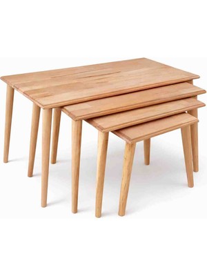 Zigon Sehpa Masif Ahşap 4 Lü