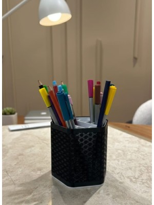 Çok Fonksiyonlu Bölmeli Kalemlik - 3D Baskı Kalemlik Masaüstü Hediyelik Kalem Organizeri