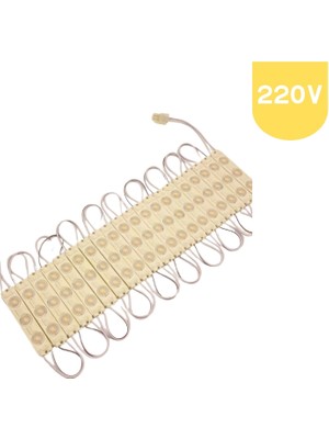 Powerr Led Aydınlatma 200 Adet 220 Volt 2 Watt 3 Lensli Beyaz 2835 Smd LED Modül IP65 1 Paket