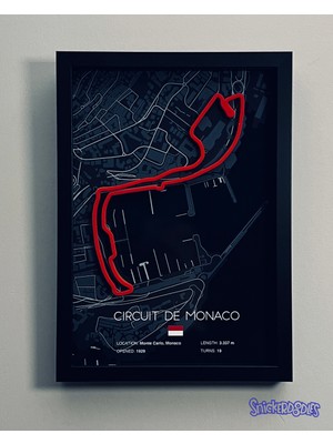 Snickerdoodles Monaco F1 Pisti 3 Boyutlu, Çerçeveli Tablo - Formula 1 Dekoru