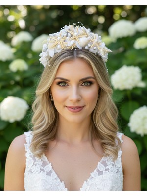 Deniz Yıldızlı ve Kabuklu Gelin Tacı, Nedime , Lohusa , Parti - Mezuniyet Aksesuarları