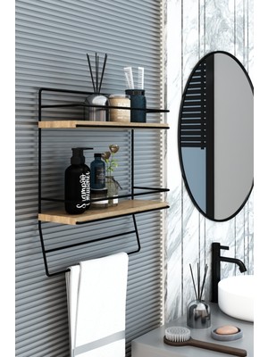 Dekozum Alea Modern Duvar Rafı, Banyo Duvar Rafı, Mutfak Duvar Rafı, Havluluk, Metal Duvar Rafı