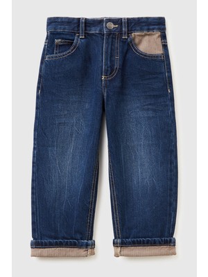 United Colors Of Benetton Mix Erkek Ek_logo Işlemeli Kontrast Zikzak Detaylı Denim Pantolon Model Kodu: ( 4R76GE02U901)