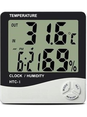 Güvenli Sepet Bebek Odası Masaüstü Dijital Termometre Nem Ölçer Higrometre Saat